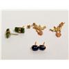 Image 1 : AAA Star Sapphire, Jade & Gold Earrings