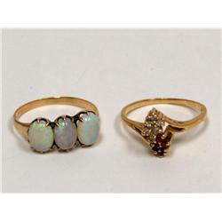 AAA Australian Opal & Burmese Ruby Ladies Ring