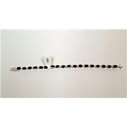 Sterling Silver Bracelet With 19ctw Sapphires