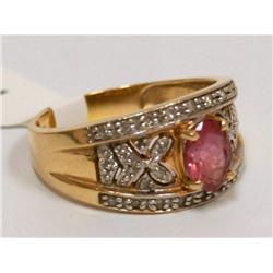 AAA Pink Sapphire & Diamonds Ladies Ring