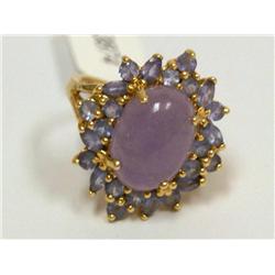 AAA Lavender Jade & Tanzanite Ladies Ring