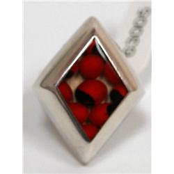 Sterling Silver Ring W/Good Fortune Huayruro  Seed