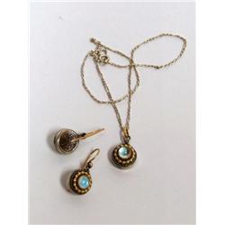 18Kt & Silver AAA London Blue Topaz Pendant & Earr