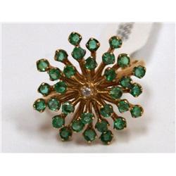 14K Gold Dinner Ring With Emeralds