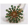 Image 1 : 14K Gold Dinner Ring With Emeralds