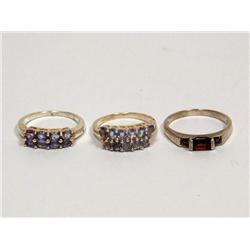 Sterling With Tanzanite & Amethyst Rings