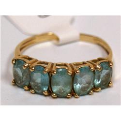 5.00Ctw Blue Topaz Vintage Ladies Ring