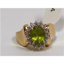 3.00Ctw AAA Peridot & Diamonds Hand Made Ladies Ri
