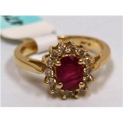 AAA Burmese Ruby & Diamonds Ladies Ring