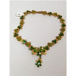 18K GF Necklace With CZ & Tourmaline