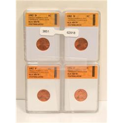 1982-P&D MS70 Cents W/Small & Large Dates