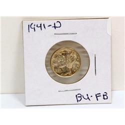 1941-D  Mint State Mercury Dime W/Full Bands
