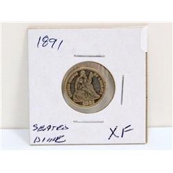 1891 Seated Dime Excellent Condition