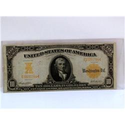1907 $10 Gold Coin US Note W/Gold Seal VERY RARE