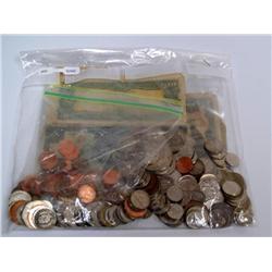 Bag Lot Of World Coins & Money