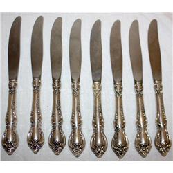 Set of 8 Sterling Silver Knives