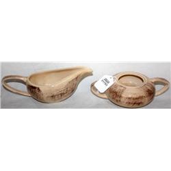Vintage Barkwood hand painted Sugar & Creamer