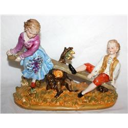 Vintage German Statue of Teeter Totter
