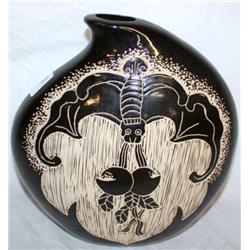 12" Asian Vase - Black