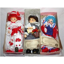 3 Brinns PA. Limited Edition Hand Painted Dolls w/