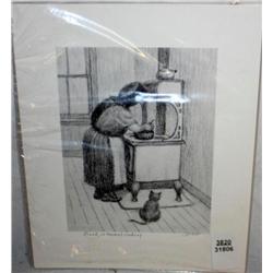 Original Pencil Sketch "Good, is Mama's Cooking"