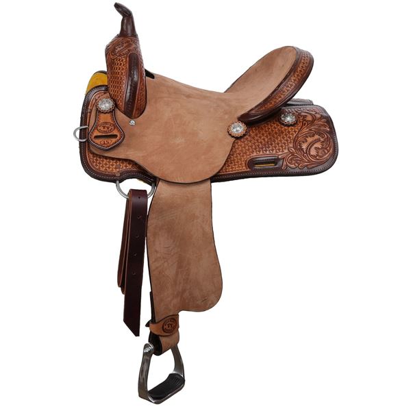 Double T Hickory Dash Barrel Saddle 15"