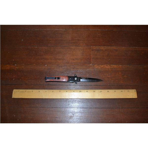 5" WOOD STILETTO STYLE LINER LOCK