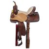 Image 1 : Double T Feathered Buckskin Barrel Style Saddle - 15"