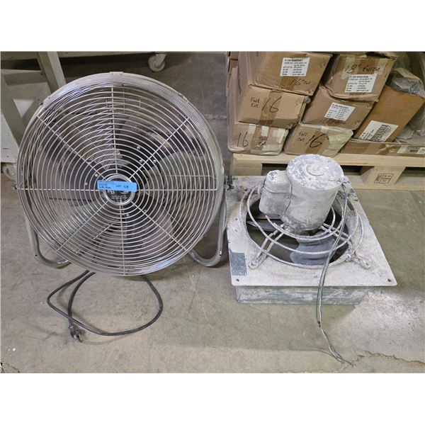 2 Pc - High velocity floor fan & explosion proof wall fan