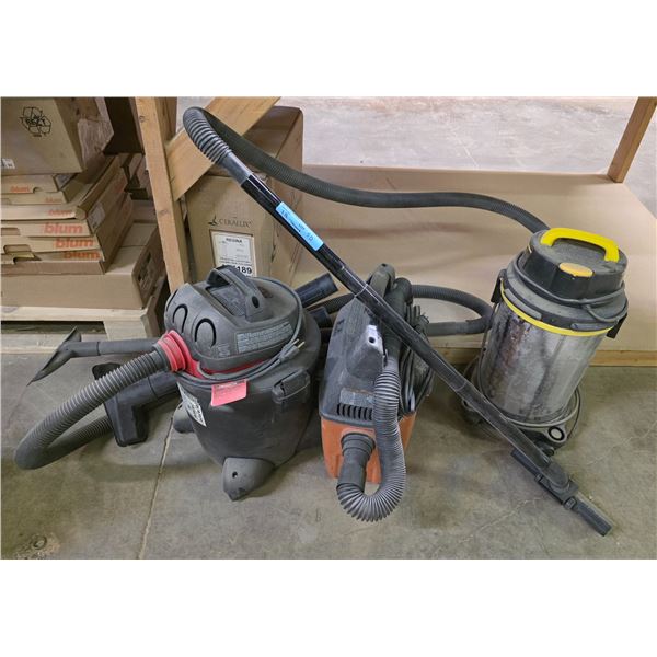 3 Pc - Stanley, Rigid  & Shop-Vac wet/dry vacuums