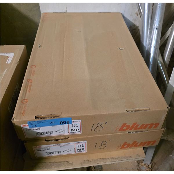 2 Pc - Blum "Blu-=Motion" soft close undermount drawer slides - 18" - x10 Pair - Wholesale Value:  $