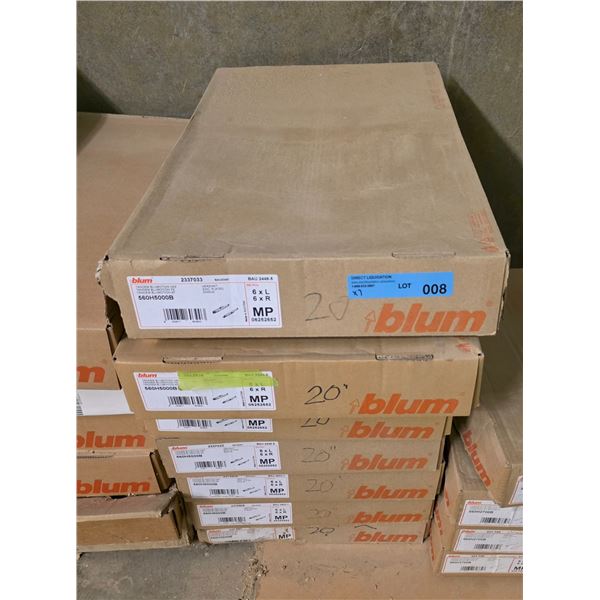 7 Pc - Blum "Blu-Motion" soft close undermount drawer slides - 20" - Approx. x35 Pair - Wholesale Va