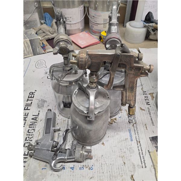 4 Pc - Group of pneumatic spray guns & gun part
