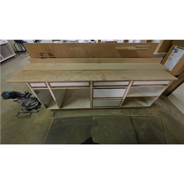 Workbench w/ 6 Drawers & 4 Shelves - 96x25x36" - Bidder responsible for removal