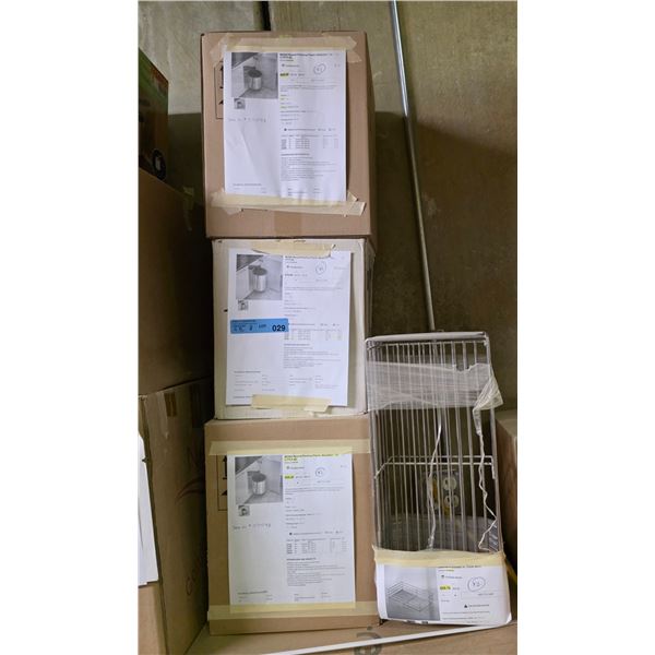 4 Pc - (3) MONO Round pivoting garbage bin (15.8 qt.) & Standard thick wave basket - Wholesale Value