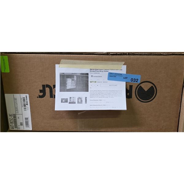 Rev-A-Shelf base cabinet pull-out w/ tray - Wholesale Value: 475