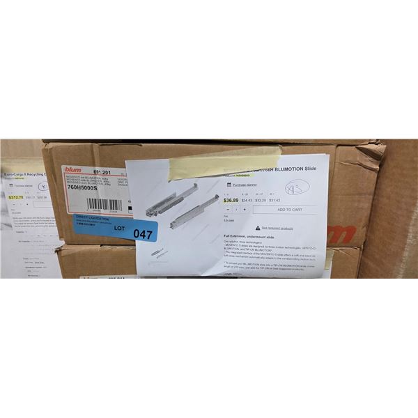 (x13) Blum Movento 20" undermount drawer slides - $450