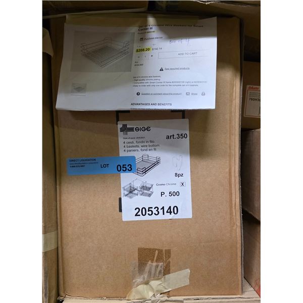 (x4) Wire Baskets for Smart Corner 3 - Wholesale Value: $800