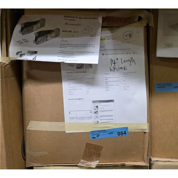 2 Pc - Aventos Opening mechanism & (x48)Rev-A-Shelf  Flip out drawer storage tray - Wholesale Value: