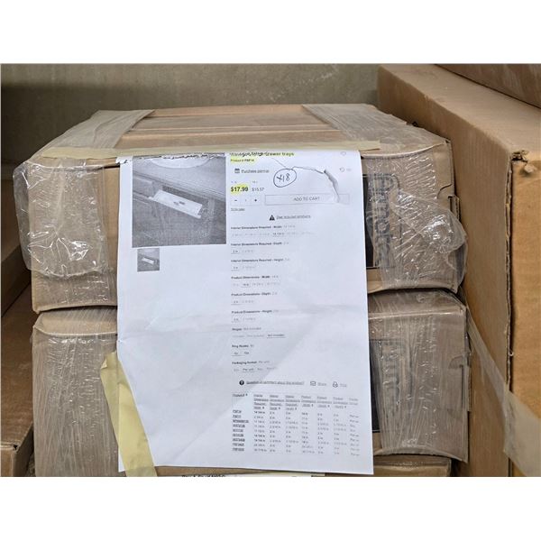 (18) False Drawer Storage trays - Wholesale Value: $325