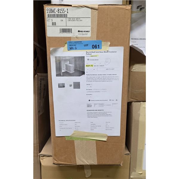 Rev-A-Shelf sink base pull-out garbage bin  & Soft closing Euro-Cargo recycling center - Wholesale V