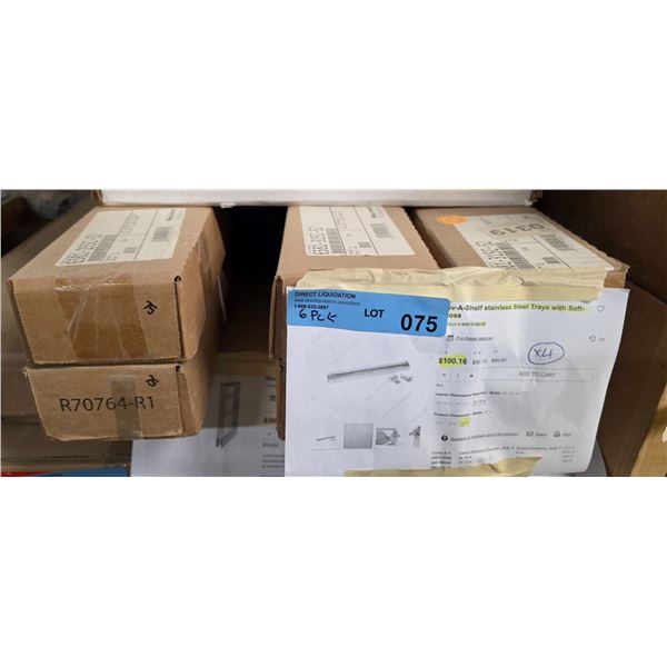 6 Pc - Rev-A-Shelf stainless steel trays w/ soft close - Wholesale Value: $600