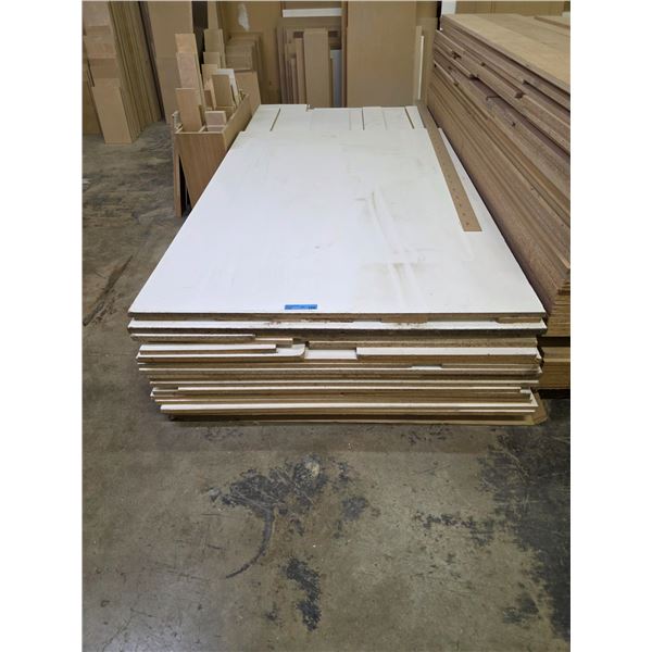 Group - Large lot of 3/4" white melamine off-cuts (Large sized)