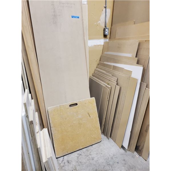 Large group of Solid wood moldings, MDF & plywood off-cuts