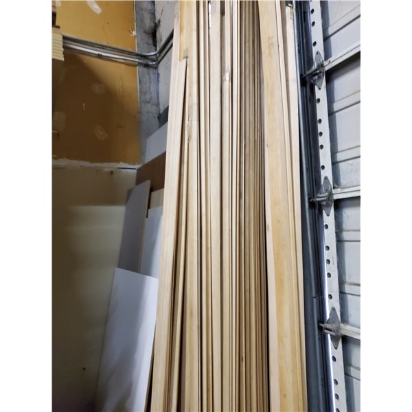 Large blot of solid wood moldings (Maple / Alder / Etc.) + melamine off-cuts