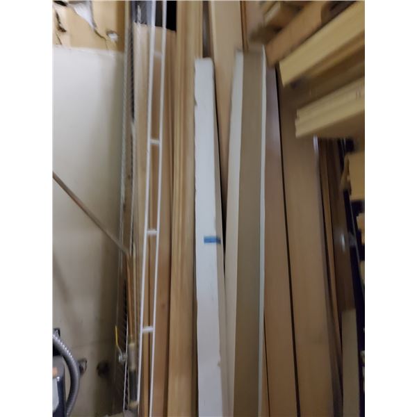 Large group of solid wood moldings, toe moldings (Maple, Alder, Etc.)