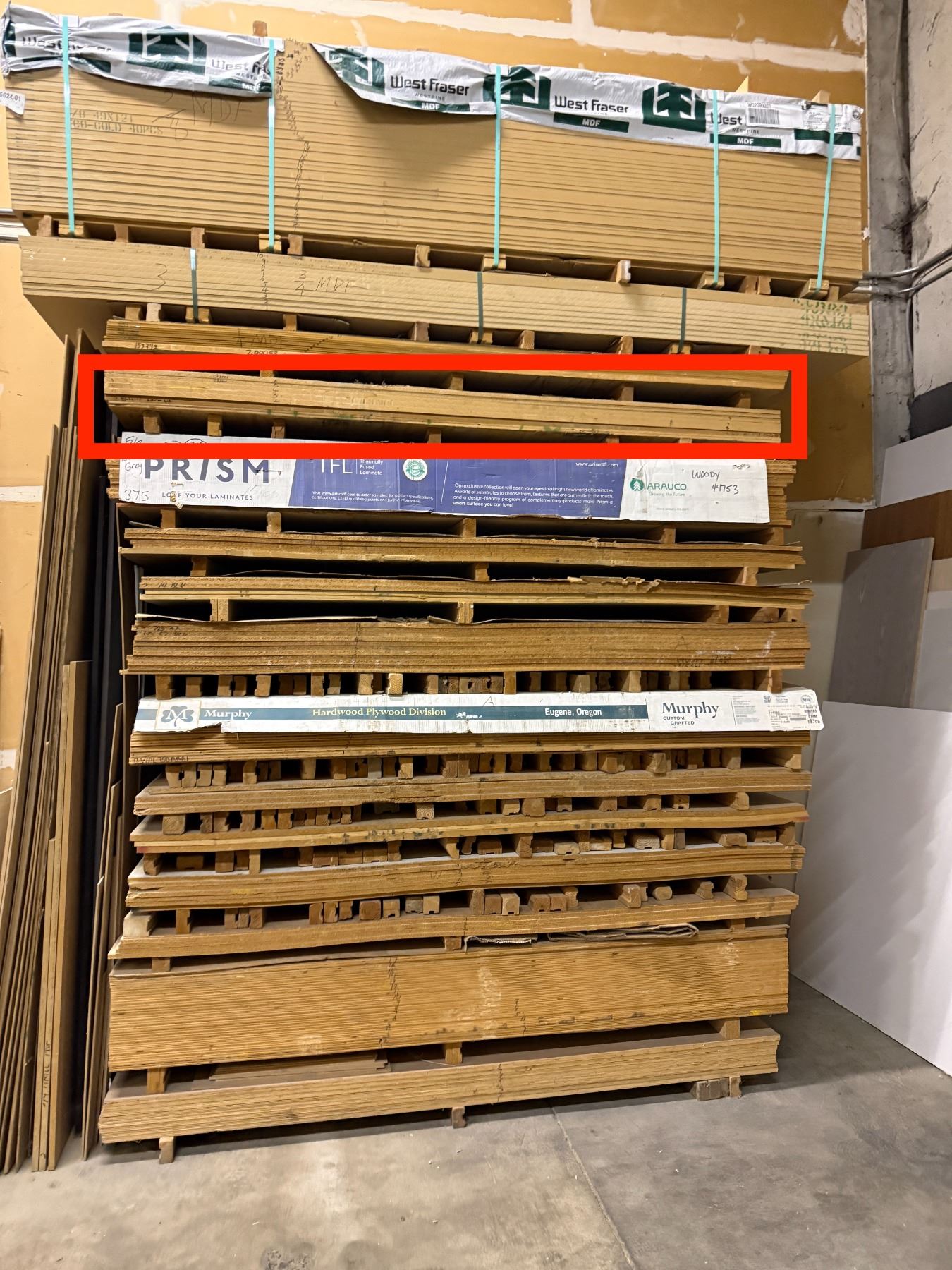 Core Sheet Stack 6 Pc - 4x8' Quarter Cut Cherry Veneer MDF core sheets (3/4