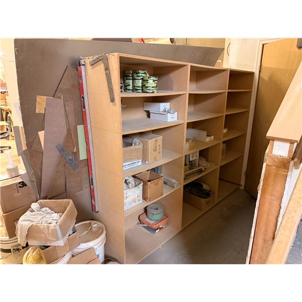 Cabinet & Contents - Includes tape, closet rod brackets, screws, caulking, construction adhesive, la