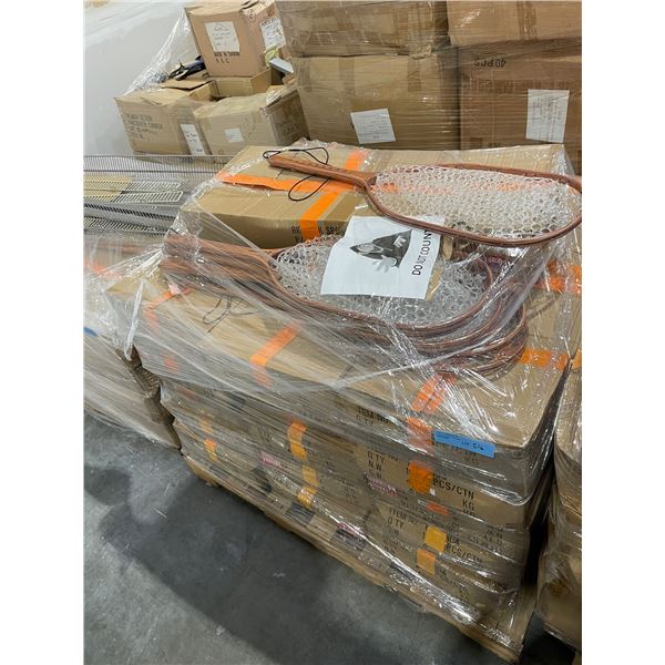 Pallet of wooden fishing nets