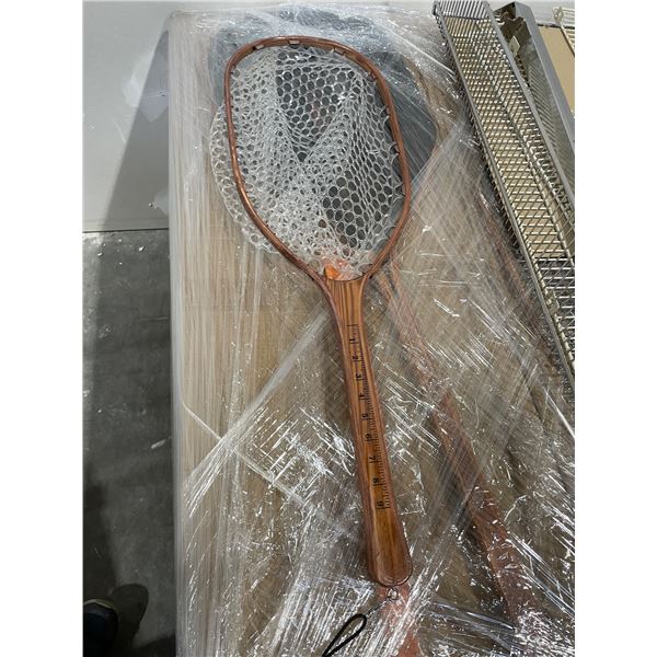 Pallet of wooden fishing nets